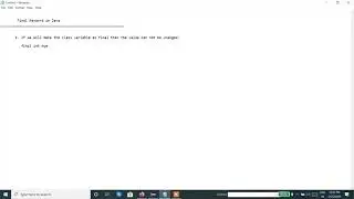 Java Programming Tutorial -  26 final keyword in java : final Variable