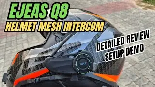 EJEAS Q8 Mesh Intercom Detailed Review Specification and Functions Demo