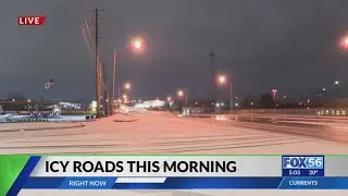 Winter weather causes icy roads in Lexington