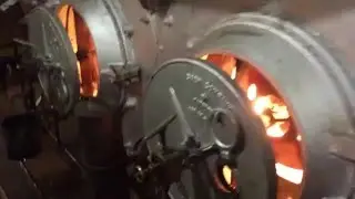Lighting off boiler on steam tug Hercules at Hyde St pier in San Francisco