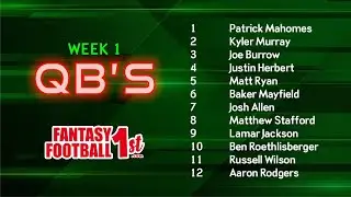 1st RANKINGS WEEK 1 - Quarterbacks | Running Backs | Wide Receivers | Tight Ends | Kickers | Defense