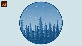 [Winter Landscape illustration ] - How to make landscape illustration in Adobe Illustrator.