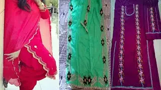 Latest machine work suit design||New machine embroidery suit design ||Most beautiful embroidery suit