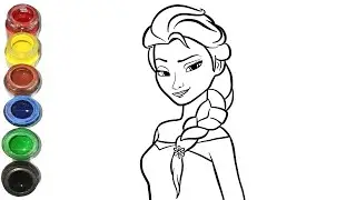 Beautiful Elsa Drawing For Kids, Drawing Panting And Coloring For Kids And Toddlers |