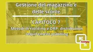 Gestione del magazzino e delle scorte capitolo 7: Metodi di riordino e DRP