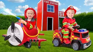 Oliver & Adam Firefighter and Car Adventures