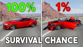 Realistic Survival Chance Crash Tests #49 (With Dummies) | BeamNG.Drive