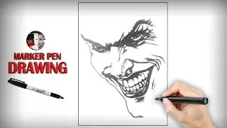 DC Joker Face Drawing【stencil art】 Art Azad