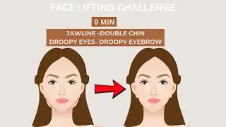 DAY:5 - 9 MIN  Jawline/ Double Chin / Droopy Eyes | Face Fitness, Facial Fitness, Facial Yoga