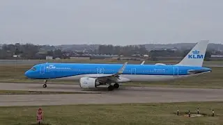 NEO KLM AIRBUS A321-252NX PH-AXA LEAVING EDINBURGH AIRPORT FOR AMSTERDAM #aviation 