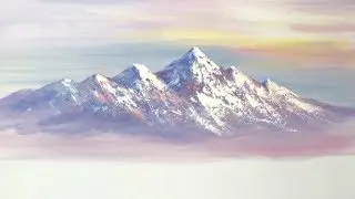 Winter series #3 | How to Paint Snow Mountain Using Simple Palette Knife