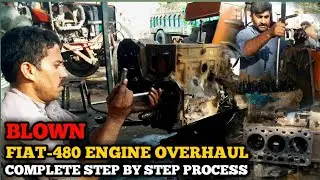 FIAT-480 Complete Engine Overhaul  In just 11 minutes #tractor #engine #pakistanitractormechanic