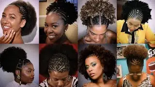 NATURAL HAIRSTYLES FOR BLACK WOMEN| NATURAL CORNROWS HAIRSTYLES TRENDING; LATEST PUFF AFRO NATURAL