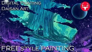 🔴 Freestyle painting - Photoshop - Malarstwo Cyfrowe -  LIVE Digital Painting #20 - Daisan Art