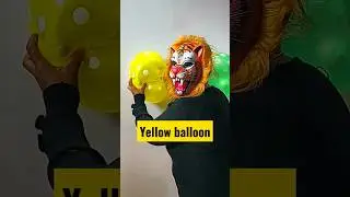 yellow color #balloon #balloon_pop #asmr #balloons #youtubeshorts #satisfying #learn
