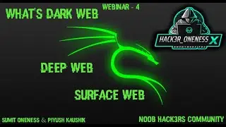 Webinar - 5, What's Dark, Deep & Surface Web? How to access them? | NHC | N00B HACK3RS COMMUNITY