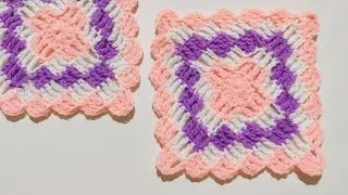 Crochet Granny Square | How To Crochet Three Color Granny Square Tutorial