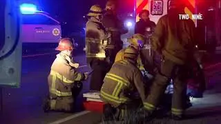 Palmdale, CA- Car crashes into street sweeper