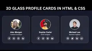 Glass Profile Cards in HTML & CSS #HTMLCSS #UIUXDesign #ProfileCards #FrontendDevelopment