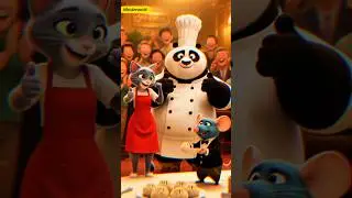Panda Chef, Cat Sushi Master & Mouse Waiter &ndash; Funny 3D AI Cooking Animation #shorts #aishorts #ai
