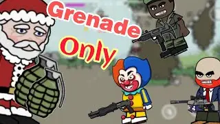 Only grenade challenge with pro players | mini militia | kriz gamer | 8 kills |