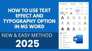 How to use text effect and Typography option in MS word New Update 2024  lecture no 12