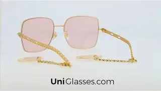 GUCCI GG0724S 003 61 18 135 GOLD GOLD PINK 1