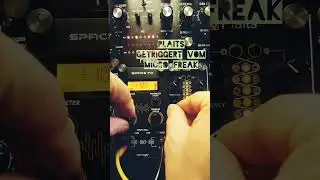 Plaits getriggert vom Micro Freak mit Behringer Space FX Filter und Ca vom Moog Labyrinth