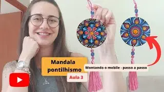 Mandala em pontilhismo - passo a passo montando o mobile #mandalapontilhismo #mandala #pontilhismo