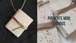 Pingente de Mini Livro em Encaderna&ccedil;&atilde;o Artesanal
