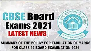 CBSE CLASS 12TH SUMMARY OF THE POLICY FOR TABULATION OF MARKS 2021 (THE CAMPUS TOUR)