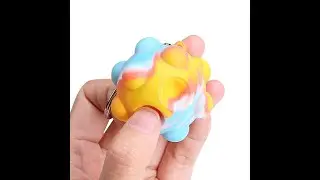 3D air return silicone pop it decompression ball with keychain