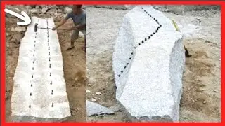 Amazing Fastest Stone Splitting Technique - Incredible Modern Granite Mining Machines Technology .