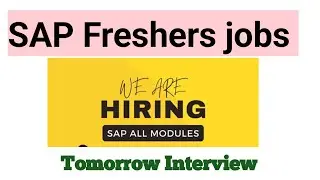 SAP Freshers jobs ll SAP all models freshers jobs.