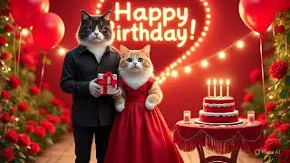 Romantic Cat Birthday Surprise in Red Garden 🎂💌 | A Purr-fect Love Story #happybirthday