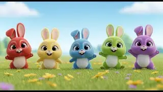 Fünf kleine Babykaninchen wackeln, wackeln, wackel | Lustiges Hasenlied für Kinder