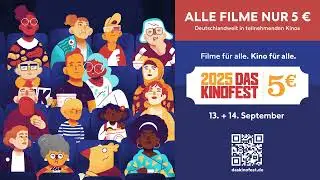 DAS KINOFEST 2025 am 13. und 14. September. Wie jedes Jahr gilt: Alle Filme. Alle Pl&auml;tze: Nur 5&euro;!
