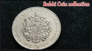 Gibraltar one crown denomination two coins best price @Subhicoincollection/contact no:99801 47277