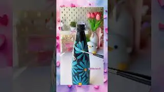 DIY Bottle Vase 💙| Easy handmade craft ideas 😍✨ #shorts #easy #crafts #diy #easycraft