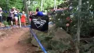 Nino Schurter, Julien Absalon, and Lukas Fl&uuml;ckiger going through the Windham 