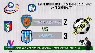 VIDEO HIGHLIGHTS CITTA' DI SIRACUSA - CARLENTINI  - ECCELLENZA G. B 2021/2022