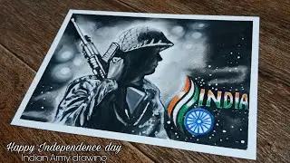 oil pastel drawing - Independence day drawing / Indian army drawing / Republic day art - full hd art