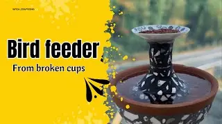 Beautiful mosaic bird feeder from junk || Easy DIY to help birds survive hot summer ☀️