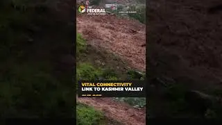Landslides block Jammu&ndash;Srinagar highway, Kashmir valley cut off | #shorts