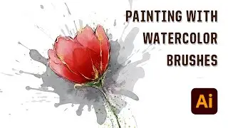 How I draw Grunge Vector Flowers with Real Vector Watercolor Brushes - Adobe Illustrator Painting