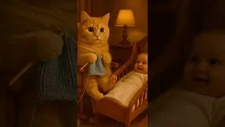 A Multitasking Cat 🧶#cutecat #babyandcat #cozyvideo #catlovers #funnypets