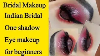 Pink glitter eye makeup tutorial by inshaali ||  indian bridal makeup for beginners #viral#youtube