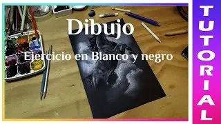 Como dibujar un caballo 👉 Reto ejercicio en contraluz Blanco y negro