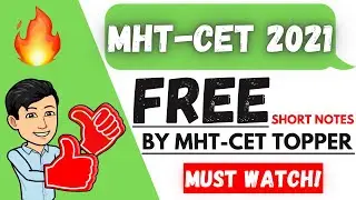 MHT CET 2021 ❤️ MHT-CET 2021 Preparation Strategy 🔥 Short Notes by #mhtcet Topper 🔥 #indieducate