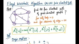 Floyd Warshall algorithm || all pair shortest path algorithm || analysis and design of algorithm